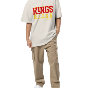 King’s R.E.I.G.N Oversized Faded T-Shirt - Boxy 100% Carded Cotton Tee